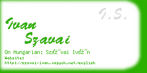 ivan szavai business card